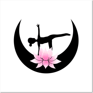 Half Moon Yoga Pose Posters and Art